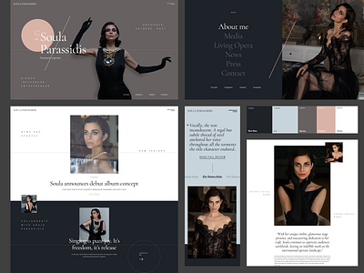 Soula Parassidis website aesthetic design concept hero setion home page menu music onboarding opera singing storytelling ui ux web webdesign