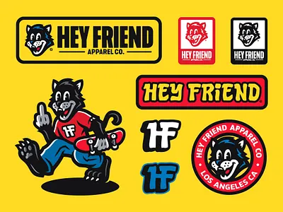 Black Cat Logo Design | Hey Friend Graphic Pack apparel apparel design black cat branding cartoon cat logo character design dasedesigns fashion graphic pack identity design illustration logo mascot mascot logo skateboard skateboarding sports logo street