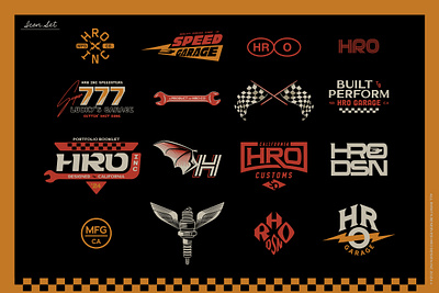 HRO Icons Set badge branding design graphic design illustration logo typography vector