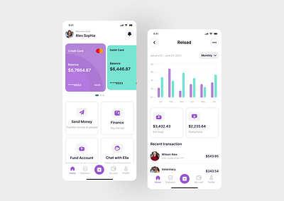 Finance App application design figma mobile ui uiux user experience user interface