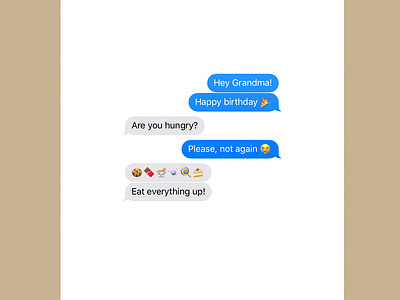 Happy Birthday, Grandma! | Typographical Poster elderly emoji funny humour iphone messages poster simple text typography