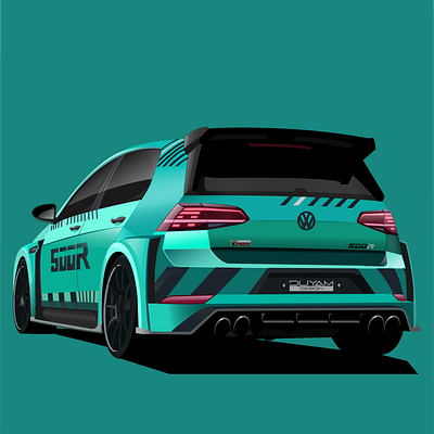 FanArt - @7evn_r adobe car concept design golf green illustrator mint race rs sport volkswagen vw wrap