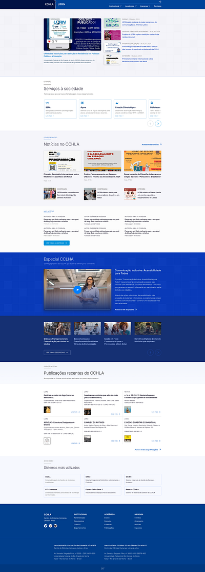 Redesign CCHLA - UFRN design ui web webdesign