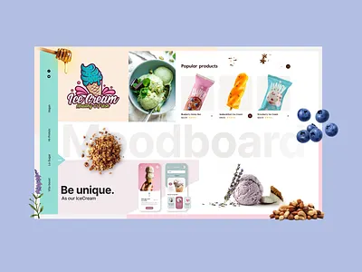 Ice Cream Branding Moodboard branding colors cream figma ice lavander moodboard nude ui