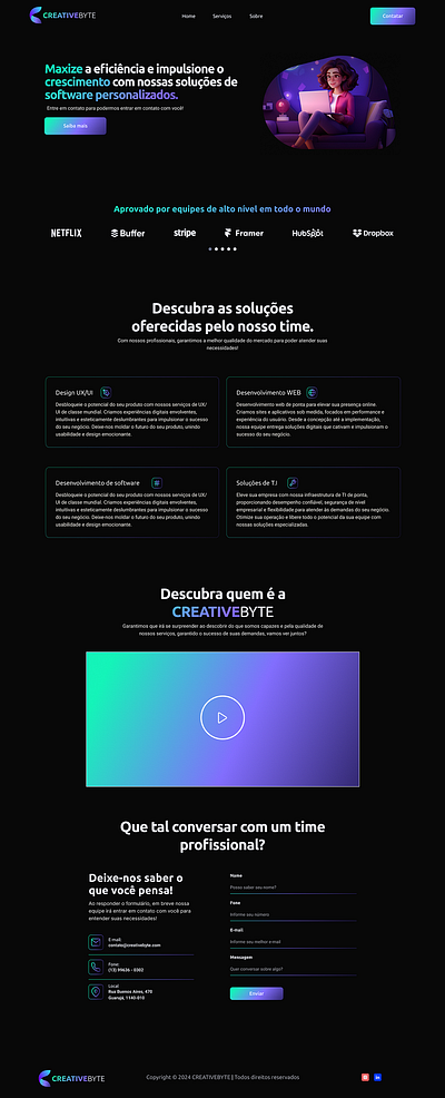 Landing Page - CreativeByte design graphic design ui ux