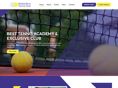 Glastonbury Tennis Club Website Design and Development css design development figma front end html illustration js php ui