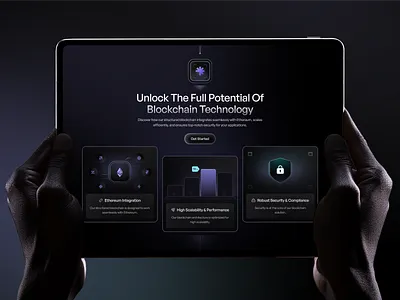 Quarry - Blockchain service page app blockchain crypto cryptocurrency dark design ethereum futuristic illustration interchain landing page logo service technology token ui ui ux ui visual design web3 website