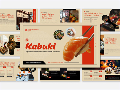 Kabuki - Japanese Street Food Powerpoint Template business chef design food graphic design japanese pre presentation tourism
