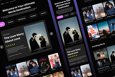 Movio - Movie Streaming Landing Page V2 apps design illustration landingpage layout media responsive streaming ui ux vidio website