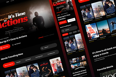 Vidmov - Movie Streaming Landing Page V1 design homepage landingpage layout media movie play screen site streaming ui ux website