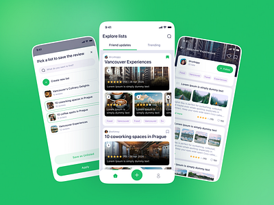 Mobile app to discover and share reviews article attachment boards cards create create account discover explore followers following lists mobile mobile app profile rating reviews sapienix trending ui ux