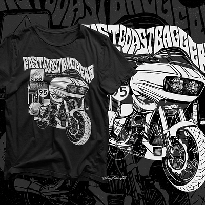 EastCoastBaggers apparel branding clothing design graphic design harleydavidson illustration logo merch motorcycle roadglide streetglide