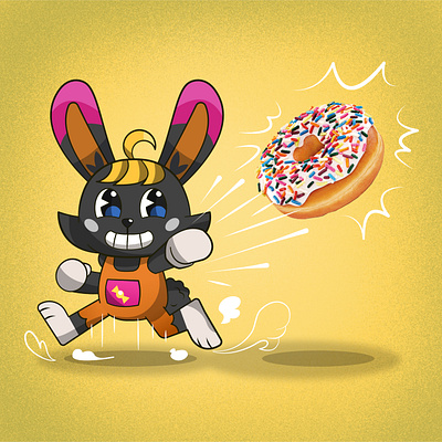 Mascot Design: Dunkin Donuts Rabbit brand branding design character design design donuts illustration mascot design photoshop rabbit social media vector vector art