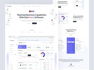 Optimizely - SaaS Web Version analytics b2b clean customer dashboard growth landing page management modern saas saas landing page saas web sales ui ux web design website