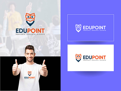 Edupoint logo design. Education with owl and location logo. book college education edupoint elevate graphic design illustration inovate learn location owl school skills student