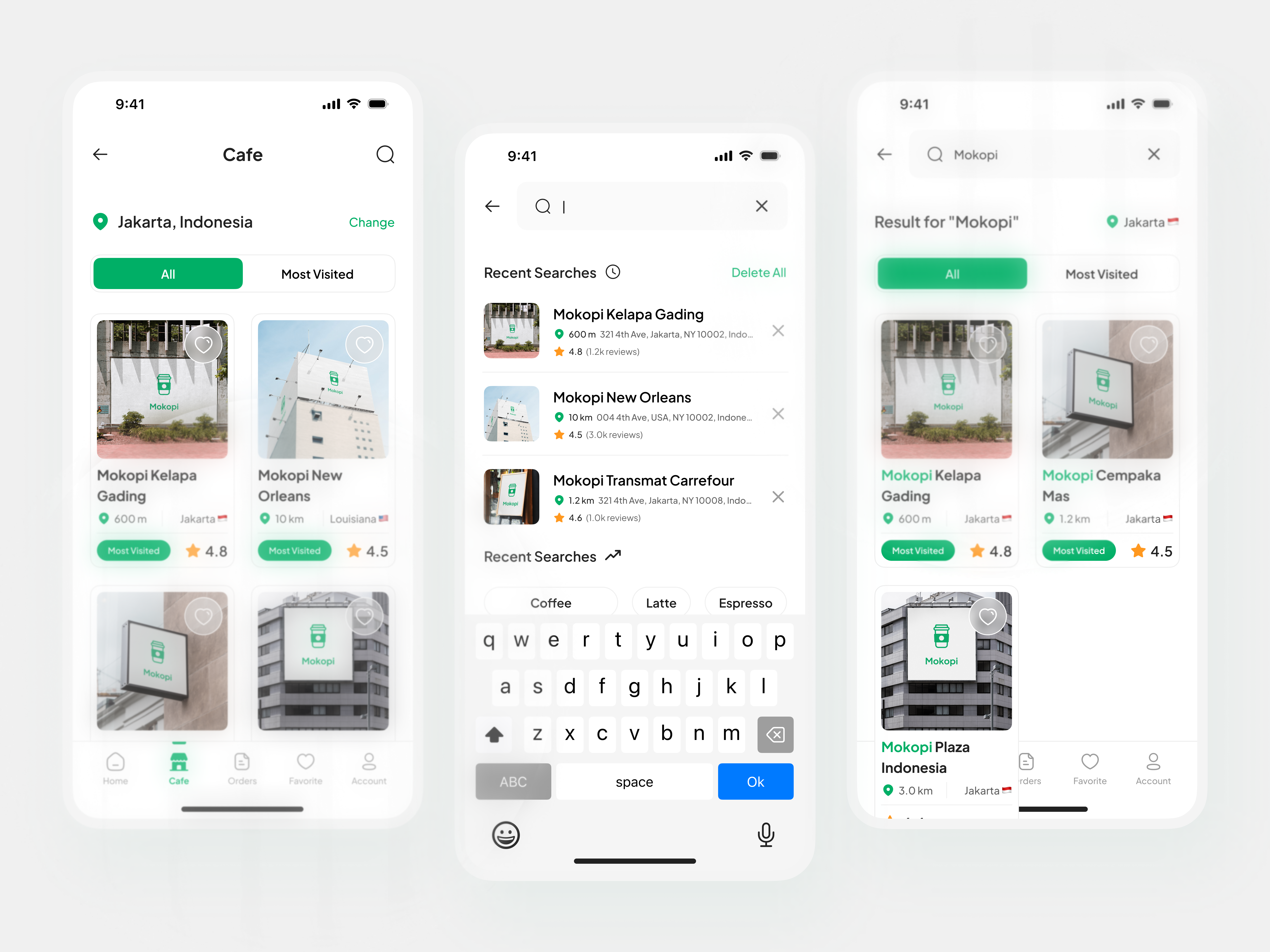 Mokopi - Coffee Shop, Action Page Menu flow | Mobile UI Kit ai agent app branding clean coffee dashboard delivery e commerce identity minimalist mobile online business saas shop travel ui web design web3 website