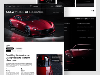 Mazda - Web Redesign automotive automotive website car clean design exploration landing page mazda mazda rx7 minimalist product page redesign rotary rx7 trending ui ux vehicle web website