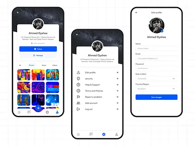 User Profile Design app ui app user profile daily ui day 06 profile design responsive design setting ui ui design user interface user profile visual design