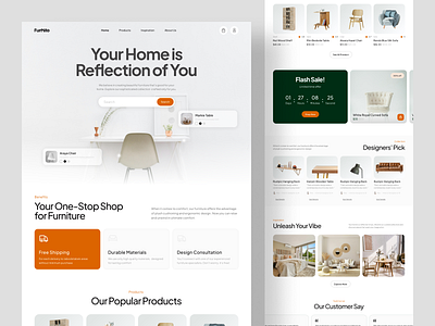 Furnito - Furniture Website chair design e commerce furniture home house landing page shop sofa ui uiux website