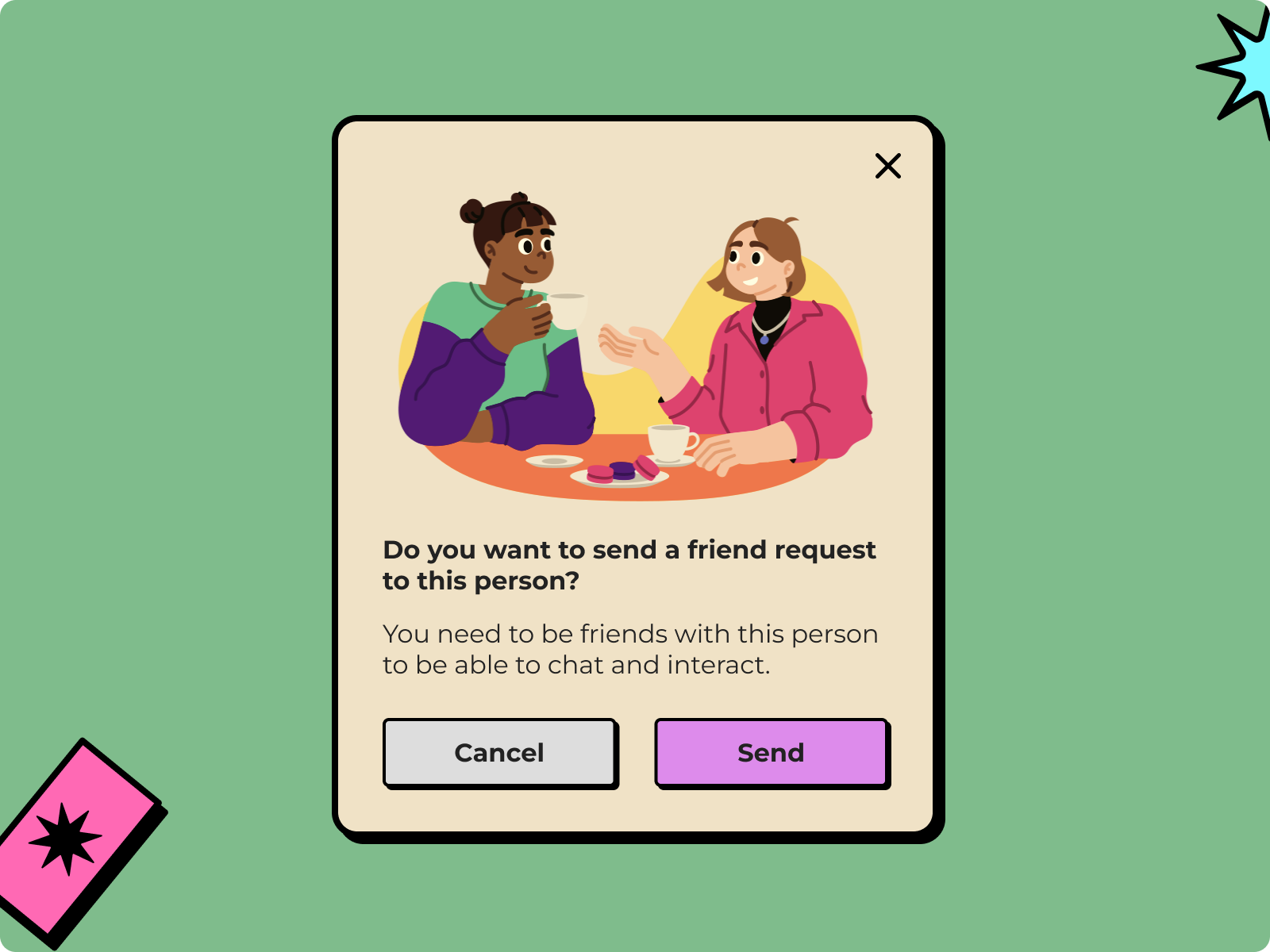 Day 9 of improving my UI skills · #9 Design a confirmation popup brutalism card challenge confirmation ilustration neobrutalism popup ui