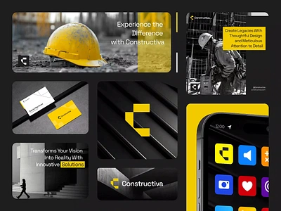 Constructiva - Brand Identity 3d 3d logo brand design brand identity branding branding ideas business company construction graphic design identity logo logo design logotype motion graphics simple logo startup vektora visual identity yellow