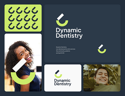 Dynamic Dentistry app branding combination dent design dualmeaning graphic design logo logodesign minimalist simple smile teeth ui ux visualbranding