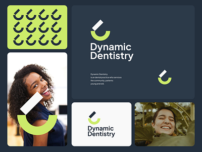 Dynamic Dentistry app branding combination dent design dualmeaning graphic design logo logodesign minimalist simple smile teeth ui ux visualbranding