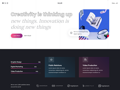 Creative Agency website template bootstrap clean creative agency html5 media agency modern modern agency simple unique web design web template