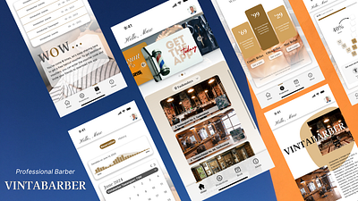 Vintabarber - Barber App app design graphic design typography ui ux