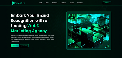 Blockchain Marketing Web UI landing page typography ui ux vector website design