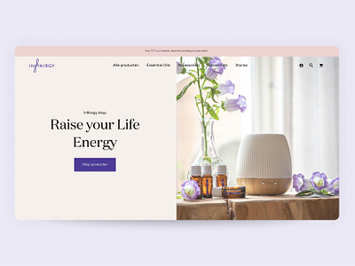 Infinirgy: A Webshop for Essential Oils Built with Flatsome demo ecommerce essential oils feminine website flatsome flatsome theme natural product sebdelaweb shop spiritual website template theme ui design ux builder ux design webdesign webshop woocommerce woocommerce website wordpress