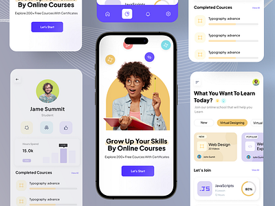 Online learning application | Online cources application branding business crm design learning app logo management app online cource app online learning saas uiux