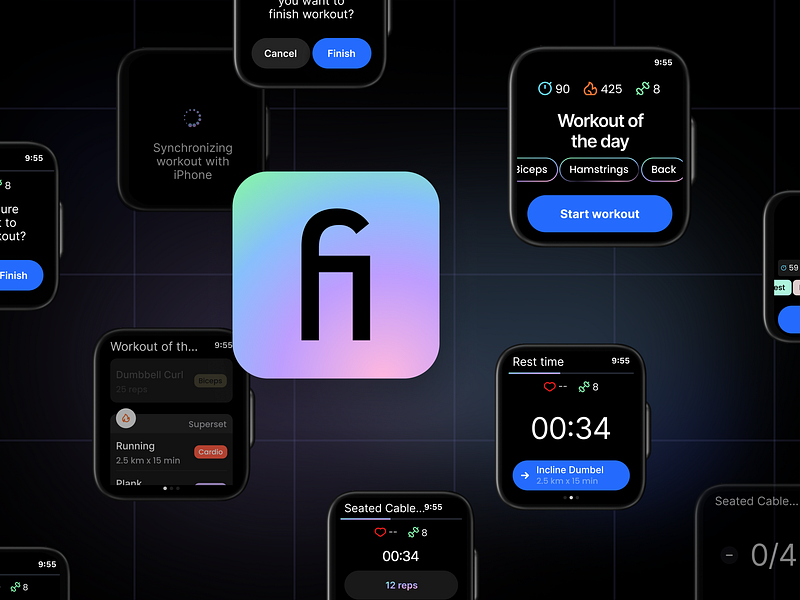 Fitonist - UX/UI gym workout app design for Apple Watch app design apple watch app application design fitness app gym workout health mobile app product design sport app ui user experience user interface ux workout workout app