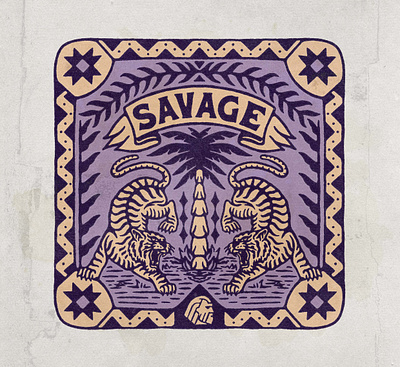 Savage - Illustration for Merchandise angonmangsa badges brand branding design editorial graphicdesign hand drawn illustration lockup merch vintage
