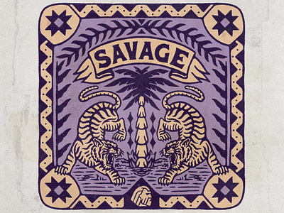 Savage - Illustration for Merchandise angonmangsa badges brand branding design editorial graphicdesign hand drawn illustration lockup merch vintage