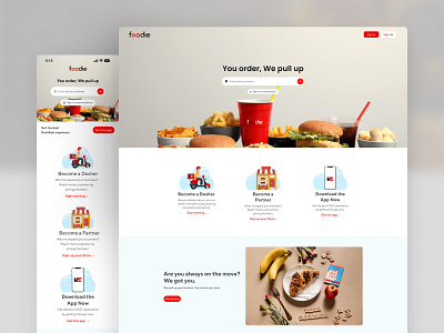 Food ordering and delivery solution delivery solution food delivery food ordering home page landing page responsive screen restaurant ui design uiux user website website