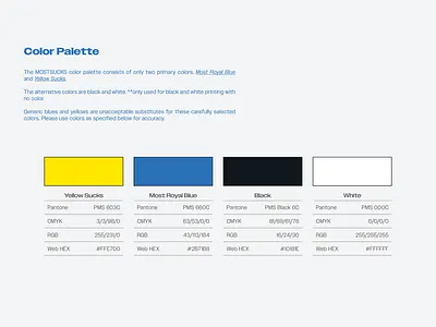 MOSTSUCKS Brand Guideline - Color Palette american best buy branding design graphic design guide guidelines ikea illustration logo typography vector