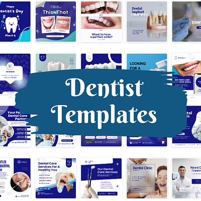 Social Media Posts for Dentist (Canva Templates) business social media templates social media post templates social media templates