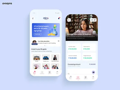 GoalCraft: Life Goal-based Mutual Fund Investment App design fintech app goal based investment app life goal based mobile design mutual fund app ui ux web design