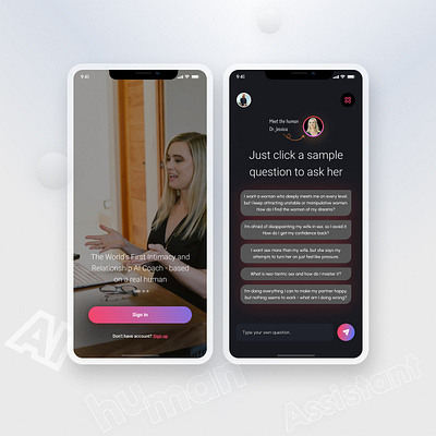 Ai Human Assistant App Design for a contest project ai assistant app figma mobile app uxui