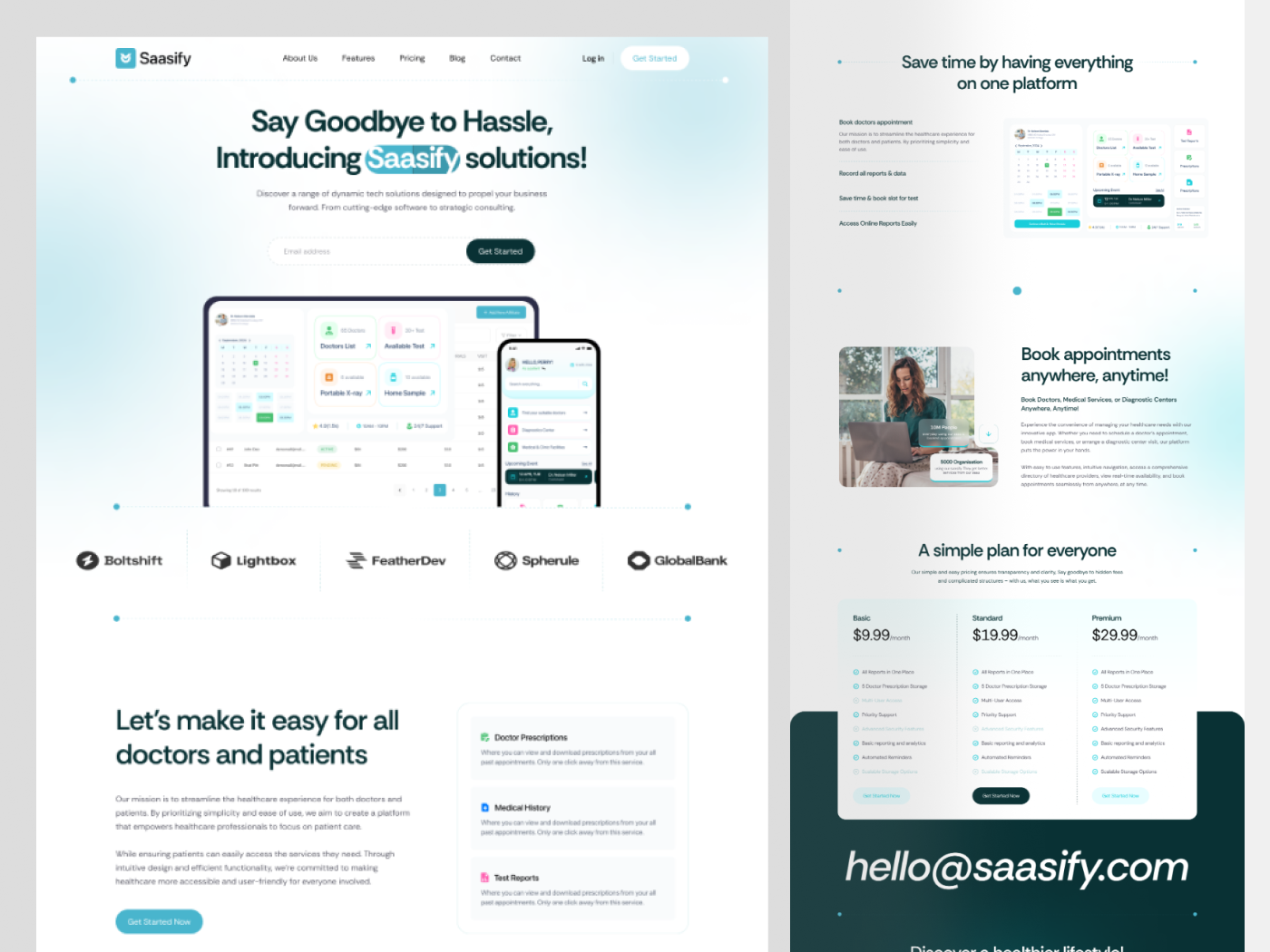 Saasify - Saas landing page landing page ui ux web webdesign website