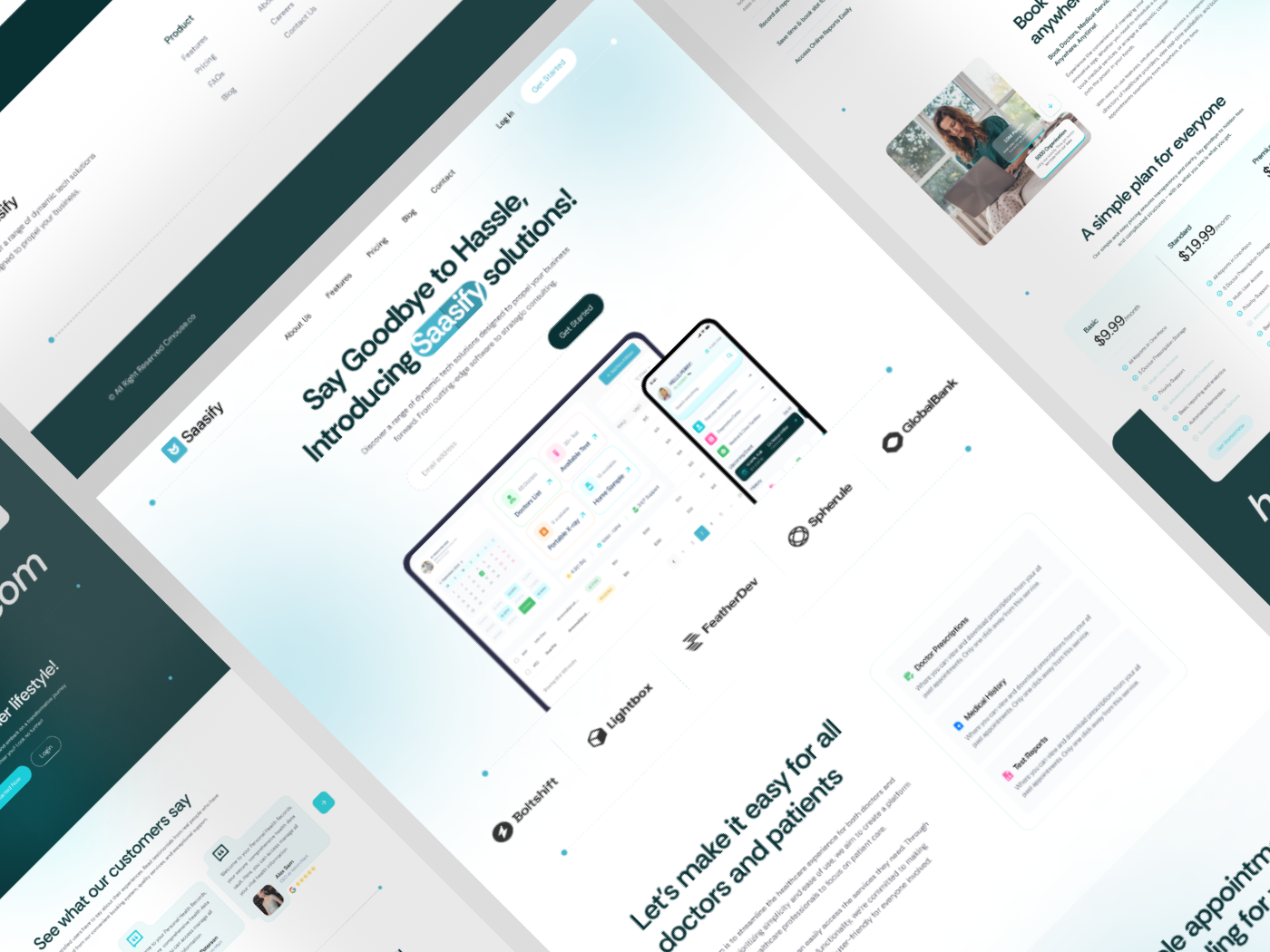 Example of Website UI Design – 3 Custom Pages