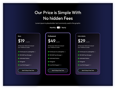 Pricing Page UI Design..! 3d 999watt animation branding creative design design4design designinspiration illustration logo motion graphics pricingpage trendiing ui uitrends userinterface uxdesign