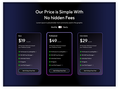 Pricing Page UI Design..! 3d 999watt animation branding creative design design4design designinspiration illustration logo motion graphics pricingpage trendiing ui uitrends userinterface uxdesign