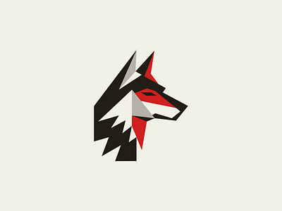 Geometric Wolf Logo animal branding design dog emblem geometric head icon identity illustration logo mark mascot modern simple sports symbol vector wildlife wolf