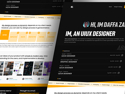 RZ. - Personal Branding Website app branding clean company dark design get started graphic design illustration indonesia landing page logo ui vector
