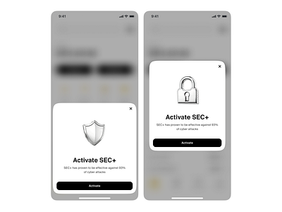 Security Modal black and white challenge clean daily key lock minimal modal security ui