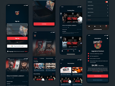 Battle Rap Or Die app design ui ux