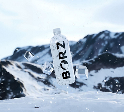 Bouteille 3D " Borz " pour publicité instagram