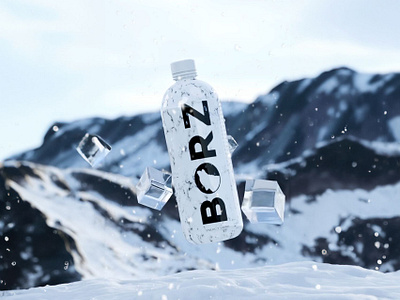 Bouteille 3D " Borz " pour publicité instagram